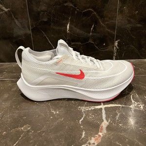 Nike Zoom Fly 4 Flyknit Men Size 6.5 Womens 8 White Red Running Shoes CT2392-006